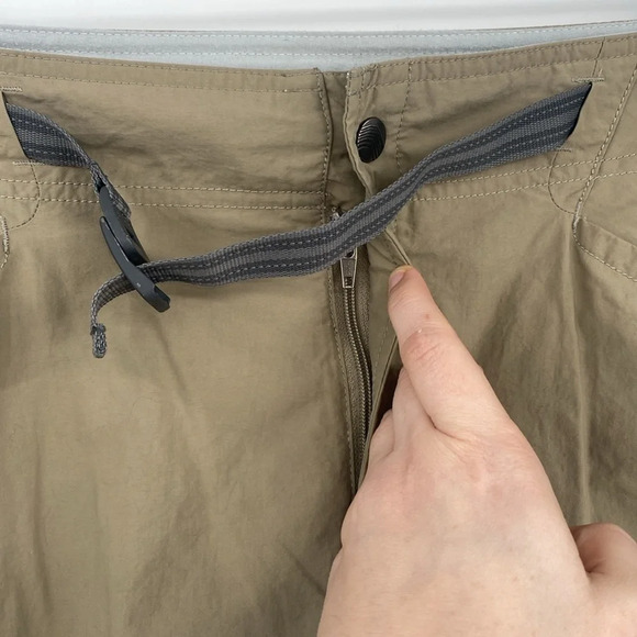 Mountain Hardwear‎ Pants Womens Size 14/ 32 Tan Straight Leg Camping Belted Hike - Picture 6 of 14